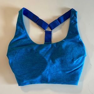 Bright blue Bombshell Sportswear sports bra, size extra small